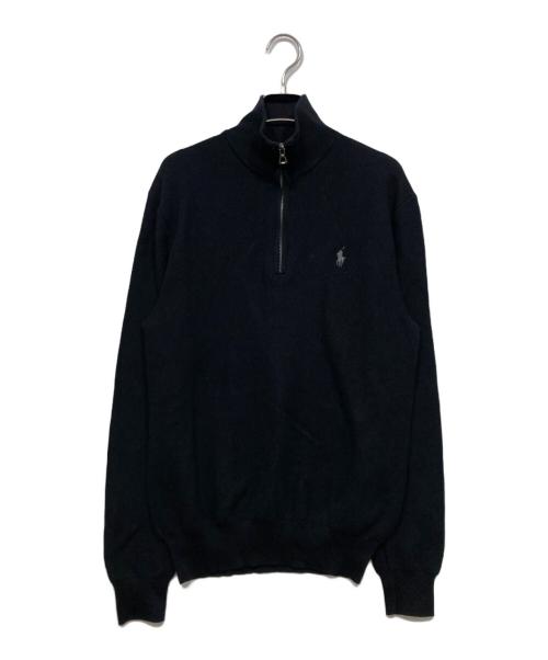 POLO RALPH LAUREN（ポロ・ラルフローレン）POLO RALPH LAUREN (ポロ・ラルフローレン) ハーフジップカットソー ブラック サイズ:Mの古着・服飾アイテム
