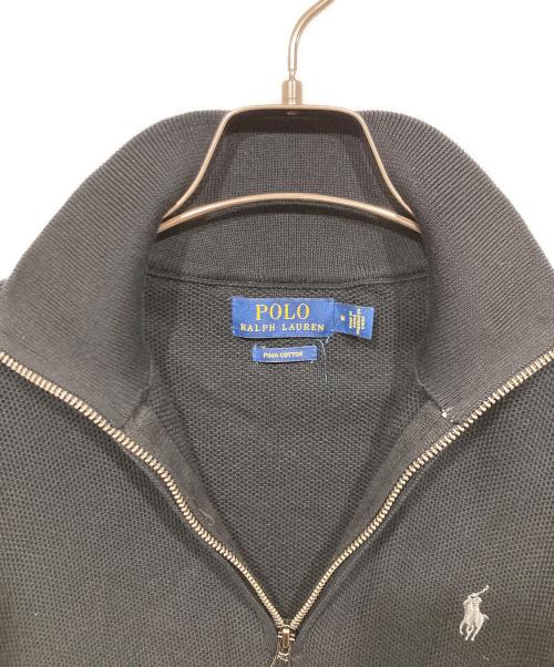 POLO RALPH LAUREN（ポロ・ラルフローレン）POLO RALPH LAUREN (ポロ・ラルフローレン) ハーフジップカットソー ブラック サイズ:Mの古着・服飾アイテム