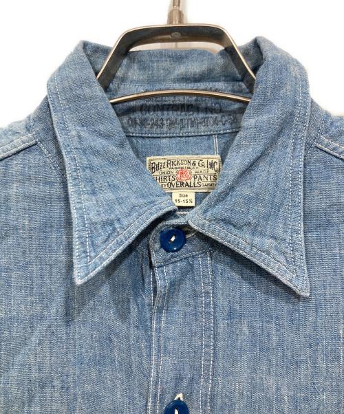 BUZZ RICKSON'S（バズリクソンズ）Buzz Rickson's (バズリクソンズ) シャンブレー半袖シャツ / WORK SHIRT ブルー サイズ:15-15 1/2の古着・服飾アイテム
