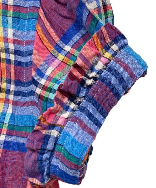 POLO RALPH LAUREN（ポロ・ラルフローレン）POLO RALPH LAUREN (ポロ・ラルフローレン) フリルカラーリネンチェックブラウス マルチカラーの古着・服飾アイテム