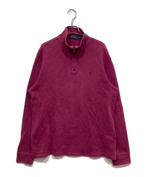 POLO RALPH LAUREN（ポロ・ラルフローレン）POLO RALPH LAUREN (ポロ・ラルフローレン) ハーフジップスウェット ショッキングピンク サイズ:Mの古着・服飾アイテム