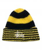stussyステューシー）の古着「ニット帽」｜イエロー×ブラック
