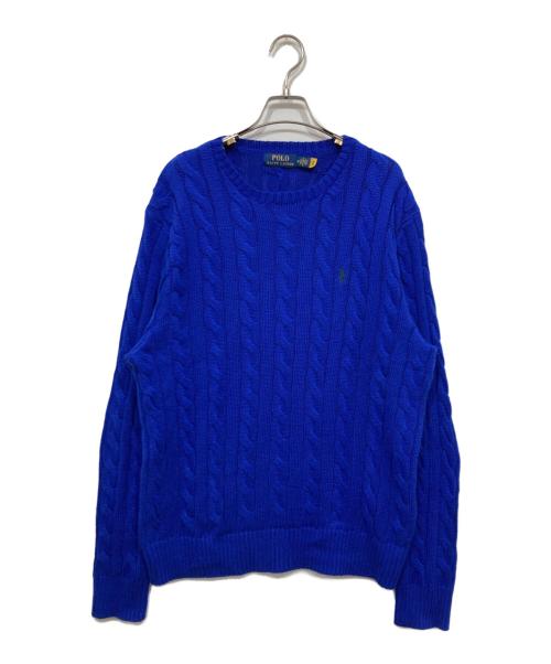 POLO RALPH LAUREN（ポロ・ラルフローレン）POLO RALPH LAUREN (ポロ・ラルフローレン) ケーブルニット ブルー サイズ:Mの古着・服飾アイテム