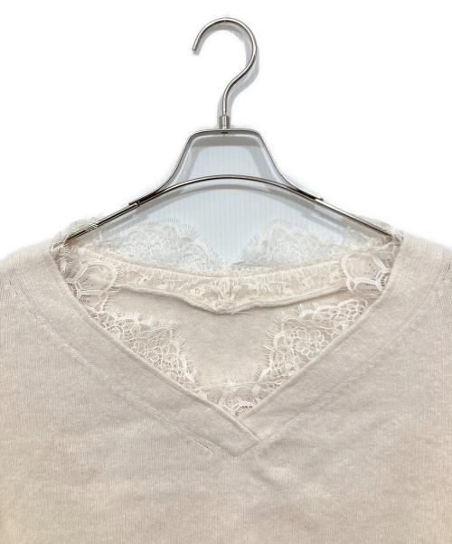 Snidel（スナイデル）Snidel (スナイデル) ファーライク衿レースプルオーバー アイボリー サイズ:Fの古着・服飾アイテム