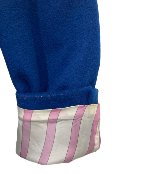 PAUL SMITH（ポールスミス）PAUL SMITH (ポールスミス) ユニオンジャック旗プリントライニングチェスターコート ブルー サイズ:Mの古着・服飾アイテム