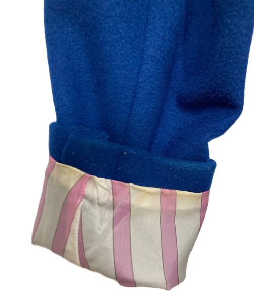 PAUL SMITH（ポールスミス）PAUL SMITH (ポールスミス) ユニオンジャック旗プリントライニングチェスターコート ブルー サイズ:Mの古着・服飾アイテム