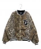 LEGENDAレジェンダ）の古着「Logo Fur Award Jacket」｜ベージュ×ブラック