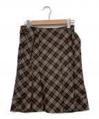 BURBERRY BLUE LABELバーバリーロンドンブルーレーベル）の古着「チェックフレアスカート」｜ブラウン