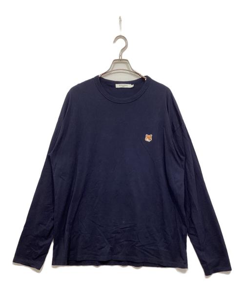 maison kitsune（メゾンキツネ）maison kitsune (メゾンキツネ) ロングスリーブカットソー / FOX HEAD PATCH REGULAR LONG-SLEEVED TEE-SHIRT ネイビー サイズ:XXLの古着・服飾アイテム