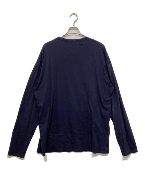 maison kitsune（メゾンキツネ）maison kitsune (メゾンキツネ) ロングスリーブカットソー / FOX HEAD PATCH REGULAR LONG-SLEEVED TEE-SHIRT ネイビー サイズ:XXLの古着・服飾アイテム