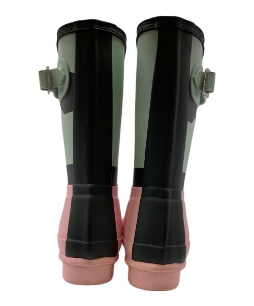 HUNTER（ハンター）HUNTER (ハンター) レインブーツ ピンク×グリーン サイズ:22cmの古着・服飾アイテム