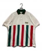 GUCCIグッチ）の古着「ポロシャツ」｜ベージュ×グリーン×レッド