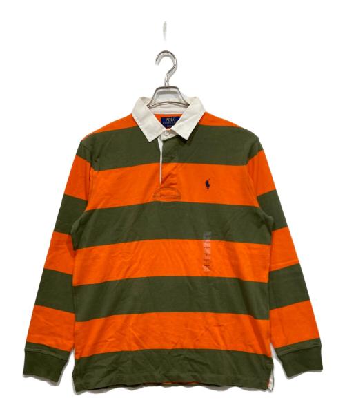 POLO RALPH LAUREN（ポロ・ラルフローレン）POLO RALPH LAUREN (ポロ・ラルフローレン) フットボールカットソー オレンジ×グリーン サイズ:L 未使用品の古着・服飾アイテム