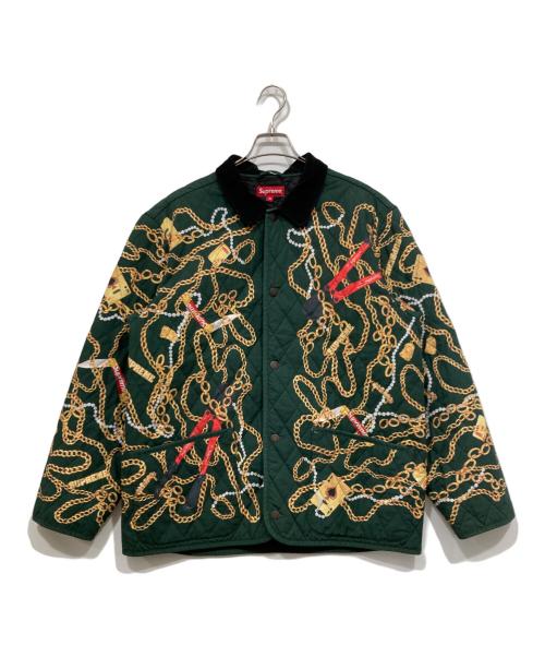 SUPREME（シュプリーム）SUPREME (シュプリーム) キルティングジャケット / Chains Quilted Jacket グリーン サイズ:XLの古着・服飾アイテム