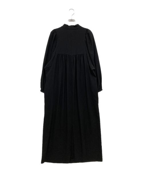 VERMEIL par iena（ヴェルメイユ パー イエナ）VERMEIL par iena (ヴェルメイユ パー イエナ) アセテートバックサテンジョーゼットワンピース ブラック サイズ:Freeの古着・服飾アイテム