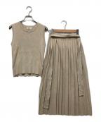 BEAMS HEARTビームスハート）の古着「セットリブニットワンピース」｜ベージュ