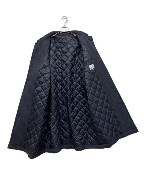 BEAMS HEART（ビームスハート）BEAMS HEART (ビームスハート) チェック ステンカラーコート ネイビー サイズ:Ｌの古着・服飾アイテム