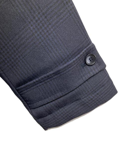 BEAMS HEART（ビームスハート）BEAMS HEART (ビームスハート) チェック ステンカラーコート ネイビー サイズ:Ｌの古着・服飾アイテム