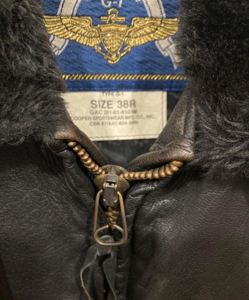cooper（クーパー）cooper (クーパー) G-1フライトレザージャケット ブラック サイズ:38Rの古着・服飾アイテム