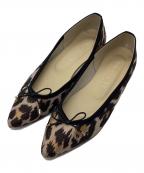 Le Talonル タロン）の古着「ポインテッドレオパードバレエシューズ」｜ブラウン