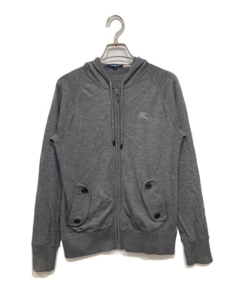 BURBERRY LONDON（バーバリーロンドン）BURBERRY LONDON (バーバリーロンドン) ニットジップパーカー グレー サイズ:2の古着・服飾アイテム