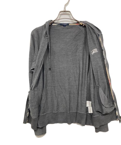 BURBERRY LONDON（バーバリーロンドン）BURBERRY LONDON (バーバリーロンドン) ニットジップパーカー グレー サイズ:2の古着・服飾アイテム