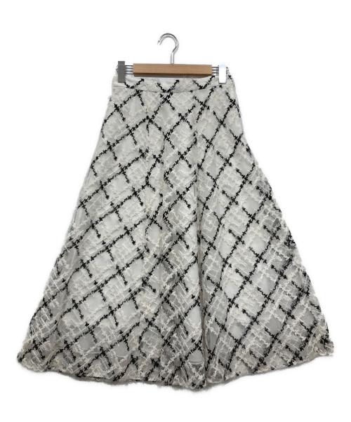 Snidel（スナイデル）Snidel (スナイデル) エンブロイダリーチェックスカート ベージュ サイズ:1の古着・服飾アイテム