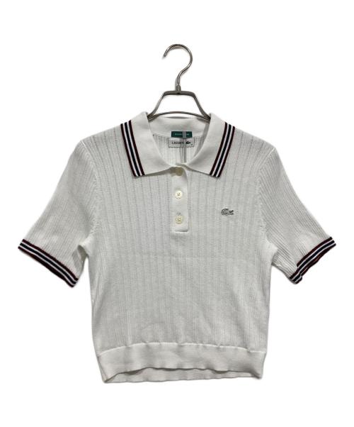 LACOSTE（ラコステ）LACOSTE (ラコステ) Snidel (スナイデル) ポロニット　半袖 ホワイト サイズ:36の古着・服飾アイテム