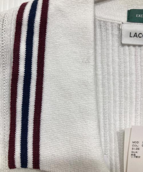 LACOSTE（ラコステ）LACOSTE (ラコステ) Snidel (スナイデル) ポロニット　半袖 ホワイト サイズ:36の古着・服飾アイテム