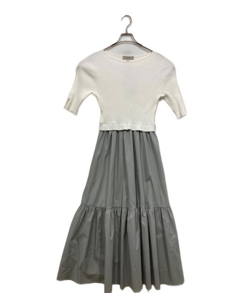 JUSGLITTY（ジャスグリッティー）JUSGLITTY (ジャスグリッティー) ドッキングワンピース ホワイト×ブルー サイズ:２の古着・服飾アイテム