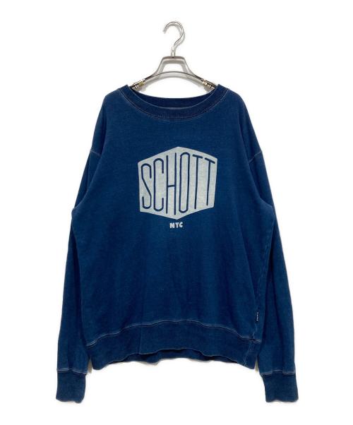 Schott（ショット）Schott (ショット) プリントスウェット インディゴ サイズ:LLの古着・服飾アイテム