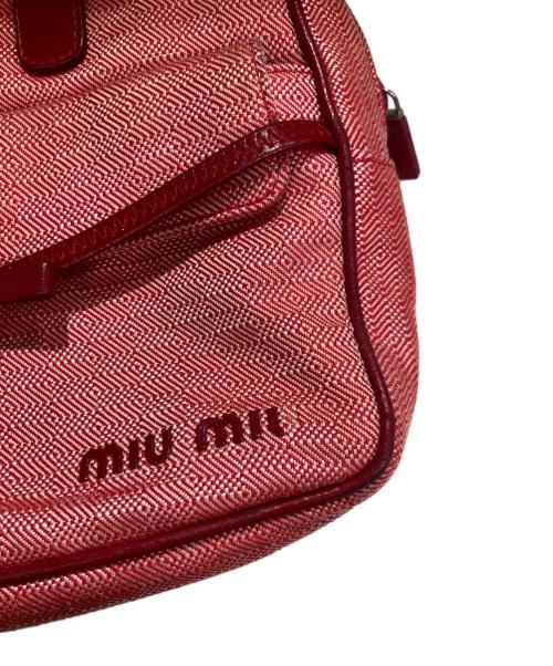 MIU MIU（ミュウミュウ）MIU MIU (ミュウミュウ) リボンハンドバッグ レッドの古着・服飾アイテム