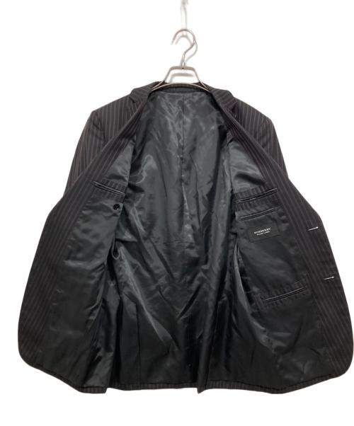 BURBERRY BLACK LABEL（バーバリーブラックレーベル）BURBERRY BLACK LABEL (バーバリーブラックレーベル) ストライプスーツ ブラック サイズ:38Rの古着・服飾アイテム