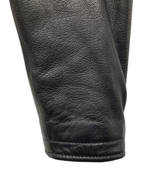 KADOYA K'S LEATHER&K'S PRODUCT（カドヤ ケーズレザーアンドケーズプロダクト）KADOYA K'S LEATHER&K'S PRODUCT (カドヤ ケーズレザーアンドケーズプロダクト) フーデッドレザージャケット / EURO CAPP ブラック サイズ:Mの古着・服飾アイテム