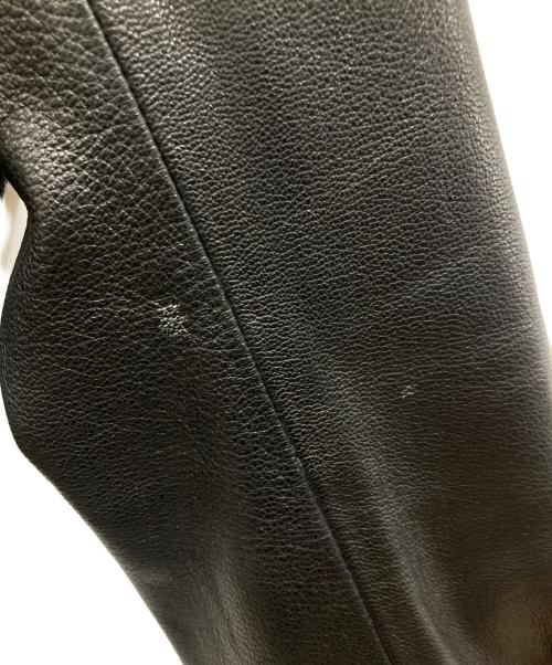 KADOYA K'S LEATHER&K'S PRODUCT（カドヤ ケーズレザーアンドケーズプロダクト）KADOYA K'S LEATHER&K'S PRODUCT (カドヤ ケーズレザーアンドケーズプロダクト) フーデッドレザージャケット / EURO CAPP ブラック サイズ:Mの古着・服飾アイテム