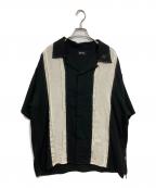SUBCIETYサブサエティ）の古着「Hand stitch panel shirt」｜ブラック