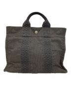 HERMESエルメス）の古着「キャンバストートバッグ/エールライン PM」｜グレー