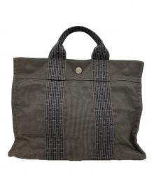 HERMES（エルメス）の古着「キャンバストートバッグ/エールライン PM」｜グレー