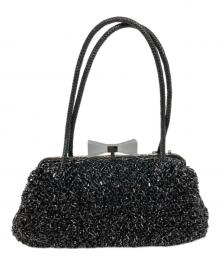 ANTEPRIMA（アンテプリマ）の古着「ビジュー×ワイヤーリボンハンドバッグ」｜ブラック