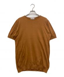 JOHN SMEDLEY（ジョンスメドレー）の古着「半袖カットソー/ニット」｜ブラウン