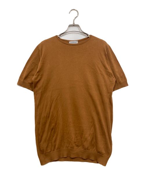 JOHN SMEDLEY（ジョンスメドレー）JOHN SMEDLEY (ジョンスメドレー) 半袖カットソー/ニット ブラウン サイズ:Mの古着・服飾アイテム