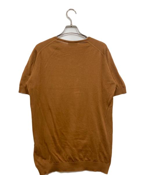 JOHN SMEDLEY（ジョンスメドレー）JOHN SMEDLEY (ジョンスメドレー) 半袖カットソー/ニット ブラウン サイズ:Mの古着・服飾アイテム