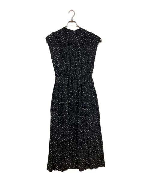 SHIPS（シップス）SHIPS (シップス) ドットサイド プリーツ フレンチスリーブ ワンピース ブラック サイズ:Mの古着・服飾アイテム