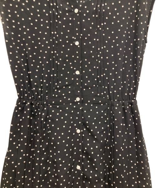 SHIPS（シップス）SHIPS (シップス) ドットサイド プリーツ フレンチスリーブ ワンピース ブラック サイズ:Mの古着・服飾アイテム