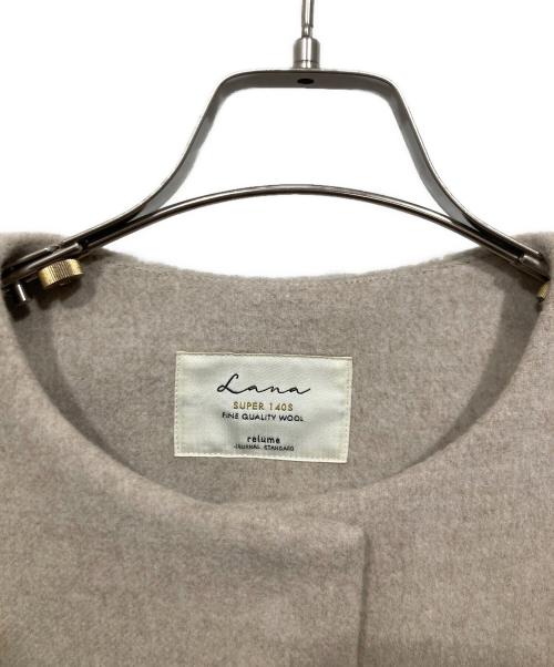JOURNAL STANDARD relume（ジャーナルスタンダード レリューム）JOURNAL STANDARD relume (ジャーナルスタンダード レリューム) 別注 LANA WOOL 140クルーネックコート ベージュ サイズ:38の古着・服飾アイテム
