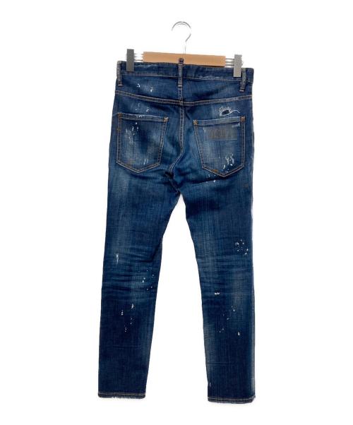 DSQUARED2（ディースクエアード）DSQUARED2 (ディースクエアード) リペアデニムパンツ インディゴ サイズ:42の古着・服飾アイテム