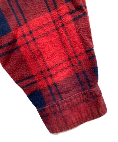 Rebuild by Needles（リビルドバイニードルス）Rebuild by Needles (リビルドバイニードルス) Flannel Shirt-Ribbon Wide Shirt レッド×パープル サイズ:表記無しの古着・服飾アイテム