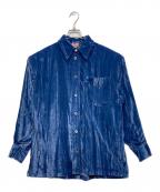 KENZOケンゾー）の古着「ベルベットシャツ」｜ネイビー