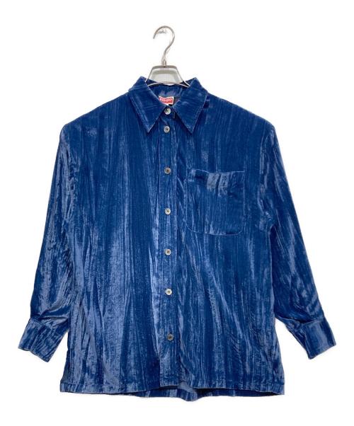 KENZO（ケンゾー）KENZO (ケンゾー) ベルベットシャツ ネイビー サイズ:36の古着・服飾アイテム