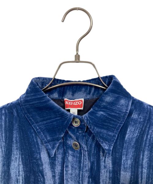 KENZO（ケンゾー）KENZO (ケンゾー) ベルベットシャツ ネイビー サイズ:36の古着・服飾アイテム